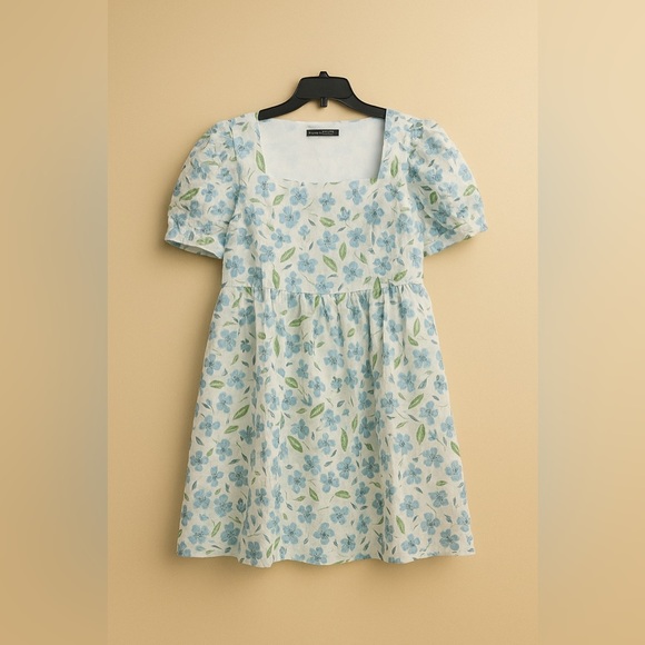SHEIN Dresses & Skirts - SHEIN Dress for Women's, Allover Plant Print Puff Sleeve Dress Size L